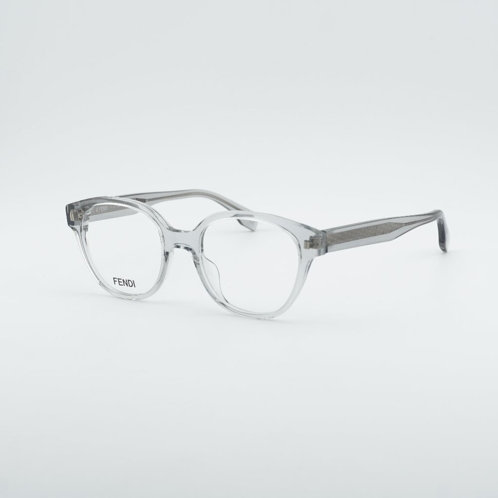 Fendi FE50029I 020 Eyeglasses Light Grey 51mm Round Frame